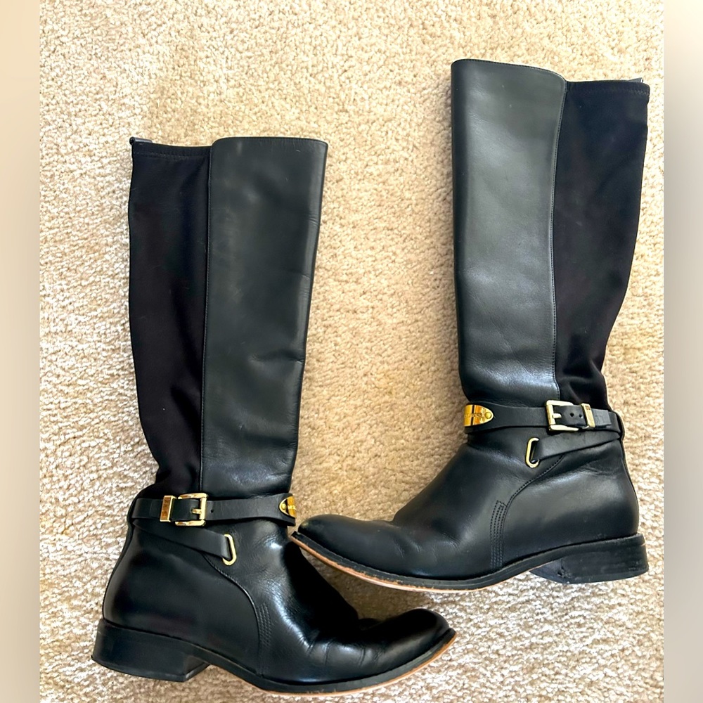 Michael Kors Arley Knee Hi Leather Boots Size 8 - Picture 12 of 14